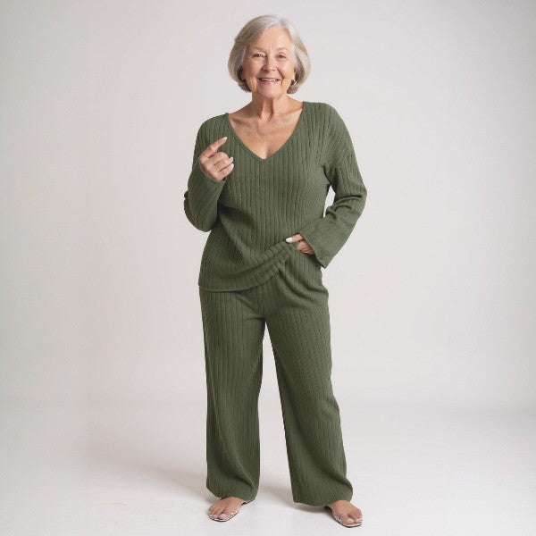 Vivienne™ | Ensemble Maille Cocoon 2 Pièces — Chaleur douce à la maison