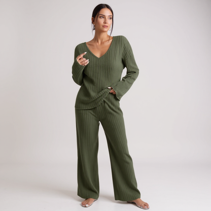 Vivienne™ | Ensemble Maille Cocoon 2 Pièces — Chaleur douce à la maison