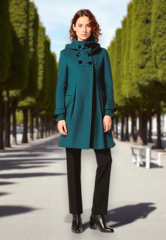 Élina™ | Manteau châle à capuche — laine douce, chaleur enveloppante, élégance sans effort